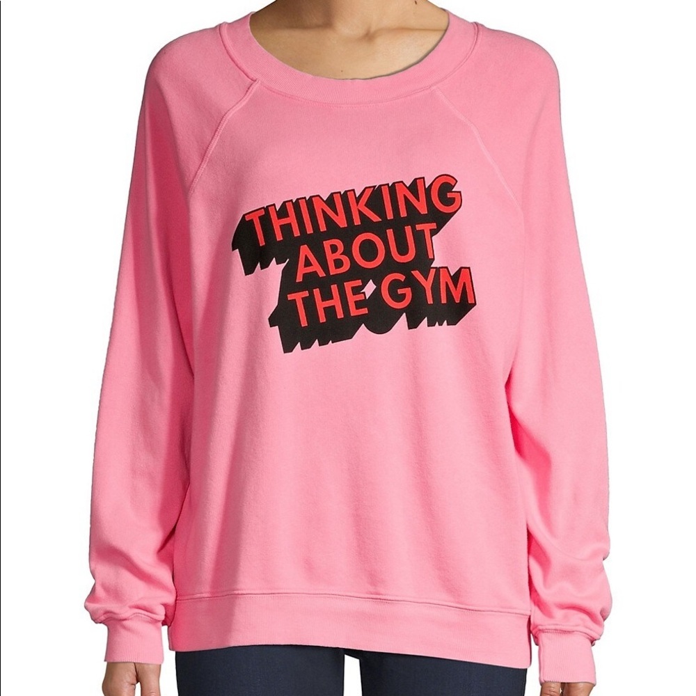 Wildfox Thinking About The Gym Graphic Sweatshirt